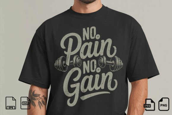 Download No Pain No Gain Gym Quote Design - Gym Collection