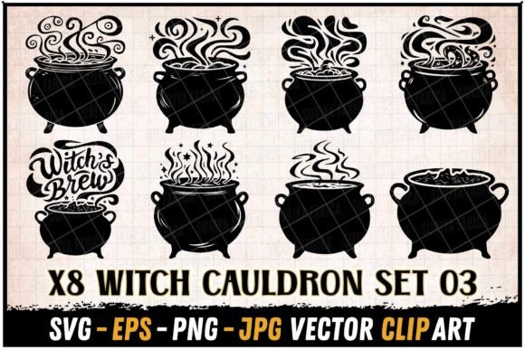 Download Witch Cauldron Brew Silhouette Bundle 3 - Cauldron Collection