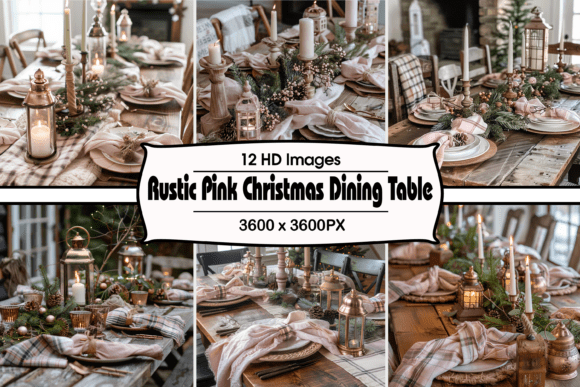 Download Rustic Pink Christmas Dining Table - Premium Resources