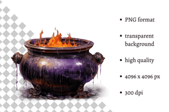 Download Purple Halloween Cauldron PNG Clipart - Cauldron Collection