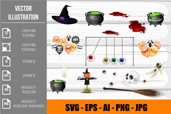 Download Scary Halloween Elements Clipart - Halloween elements clipart Collection