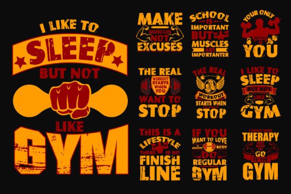 Download Workout Fitness Gym Tshirt Design Bundle - Gym Collection