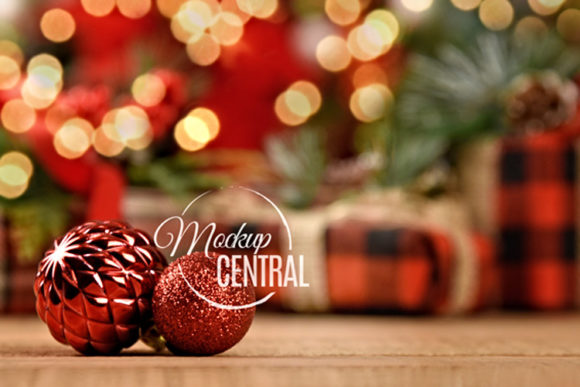 Download Red Christmas Background Table Mockup - Christmas background table Collection
