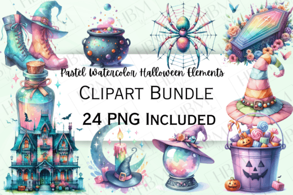 Download Watercolor Pastel Halloween Elements - Premium Bundle