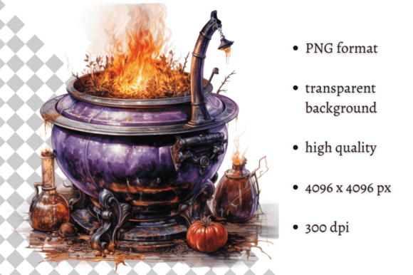 Download Purple Halloween Cauldron PNG Clipart - Cauldron Collection