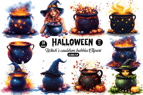 Download Halloween Witch’s Cauldron Bubbles Clipa - Cauldron Collection