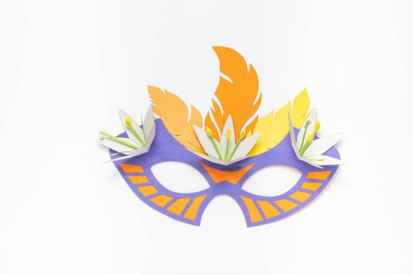 Download Carnival Mask - Lilies and Feathers - Mask Collection