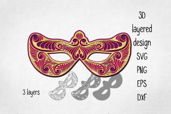 Download Carneval Mask 3 D Layered Cut File - Mask Collection